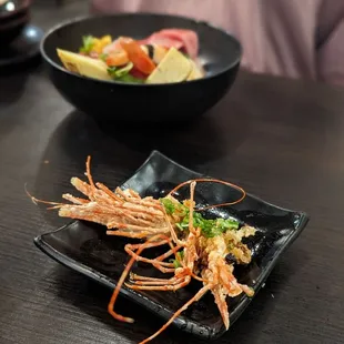 Amaebi fried shrimp head