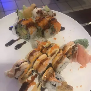 a plate of sushi