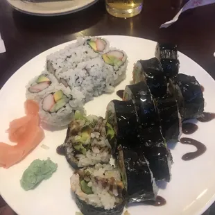 a plate of sushi