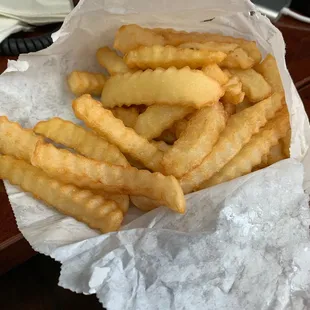 a basket of french fries