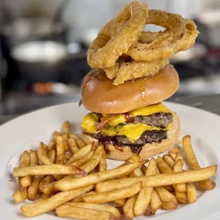 Double BBQ Bacon Smash Burger &amp; Fries