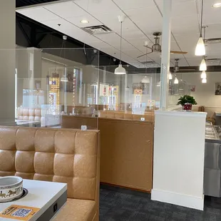 the inside of a restaurant