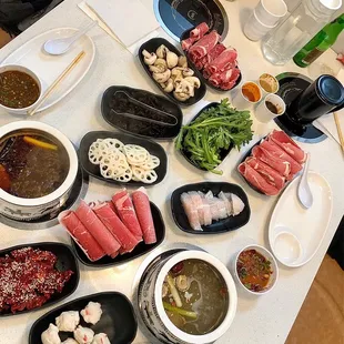 Love trying all the things: favorite are the lobster balls, white fish, ribeye, tong Ho greens, Woodward and lotus root