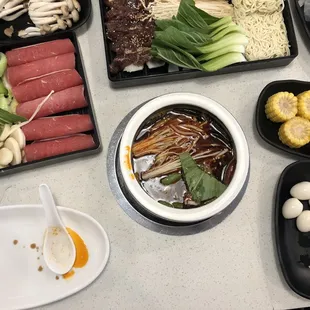 All the fixings to go into your hot pot