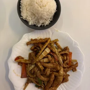Spicy pork &amp; bamboo shoots