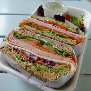 Italian Sandwich with salad (cilantro dressing)