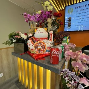 Drinks and decorations