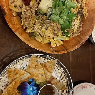 Make MALA DRY POT (Build Your Own/Build To Share) (top), Scallion Pancake (bottom)