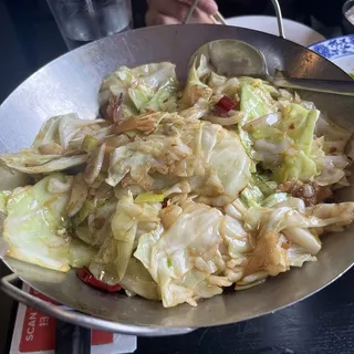 Dry Cooked Cabbage with Bacon