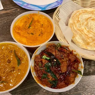 Malabar Fish Curry, Kadala Curry, Beef Roast, Kerala Porotta