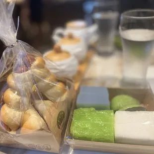 a variety of pastries on a table