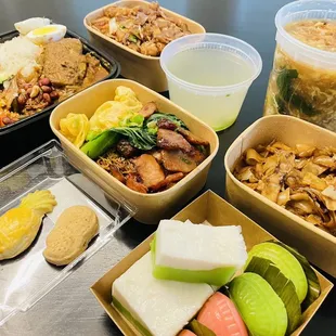 a variety of asian food items