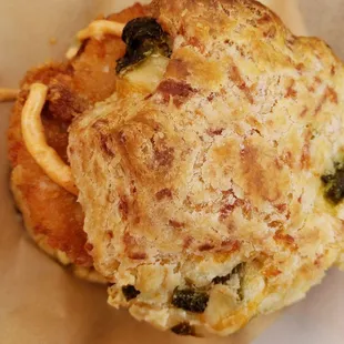 a muffin in a basket