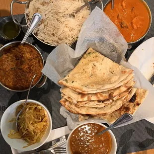 Lamb Madras, Chicken Tikka Masala &amp; Garlic Naan