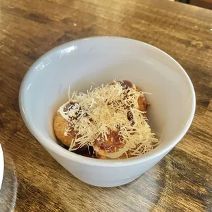 Takoyaki (3 for $5) -- piping hot, not the most authentic (not much of the creamy filling) but still tasty