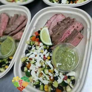 Carne asada and a veggie medley. Healthy, delicious meal prep ready to eat when you are!