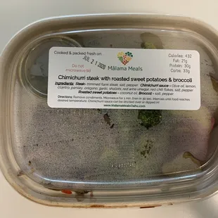 a container of broccoli