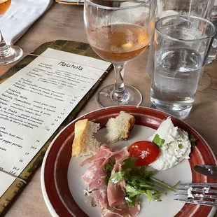 a plate of food on a table
