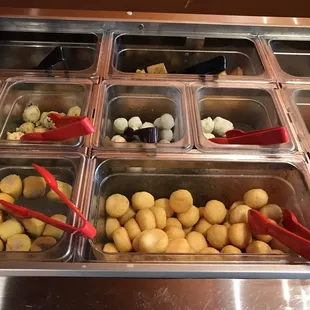 Variety of meatballs. The yellow fishball has filling inside! Recommend!