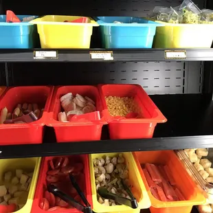 Variey of tofu products and veggies