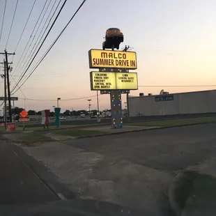 Malco Drive-In sign, love the rotating Beatle!