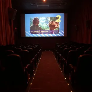 One of the small theaters at the end of the hall. Cozy!