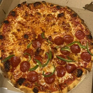 Cheese and Pepperoni and green pepper