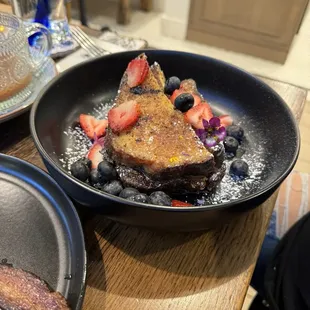 Gluten free French toast with berries
