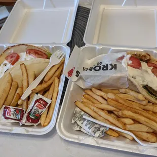 Super gyro (left) and gyro (right)