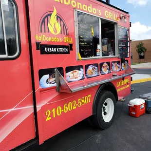 a red food truck