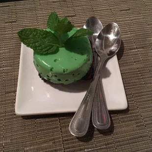 Pandan custard and black sticky rice