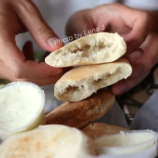 Complimentary bread and toum