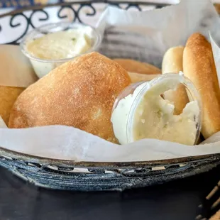 Bread Basket with Garlic Dip