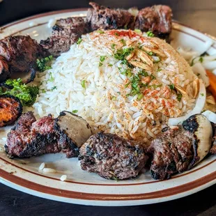 Sish kebab beef platter