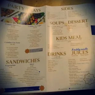 menu