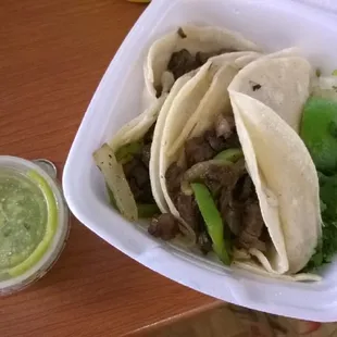 2 beef tacos in corn tortilla