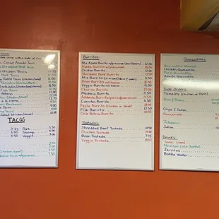 Updated menu as of 4/2/22