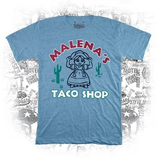 Malena&apos;s Taco Shop T-Shirt available at Horses Cut Shop: http://www.horsescutshop.com/malenas-taco-shop-t-shirt.html