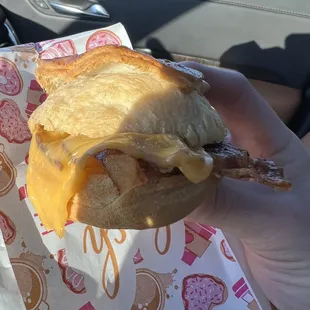 Bacon and cheese biscuit