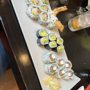 Bagel Roll,  Shrimp Tempura Roll, Avocado roll