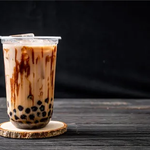 BROWN SUGAR MILK TEA WITH BOBA