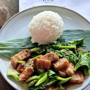 Pad Kana Moo Krob. "Thai-licious" Crispy Pork Belly @ Mali Thai.