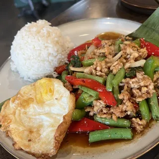 Krapao Kai Sab and Kai Dao