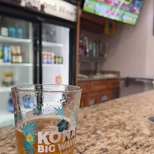 Sitting at the bar.  Watching the games