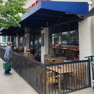 outdoor seating available on nice days.