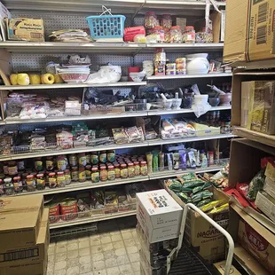 shelves of food and supplies
