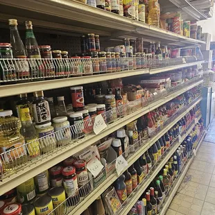 shelves of food and condiments