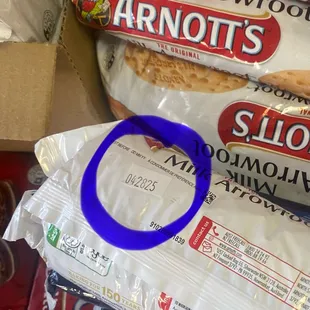 Anything product with this label is on it has been tampered with expiry dates