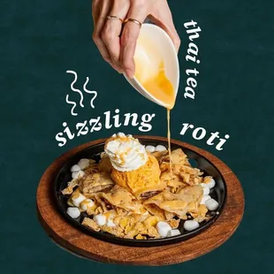 Thai tea sizzling roti