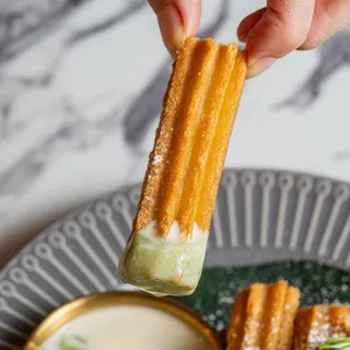 Churros with Pandan Custard Dip